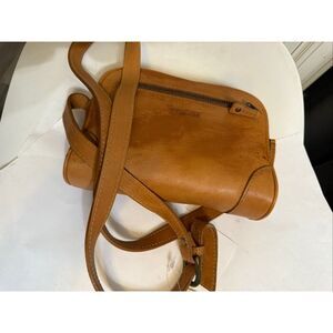 Esprit Women's Genuine Leather Adjustable Strap Crossbody Bag Tan NWT